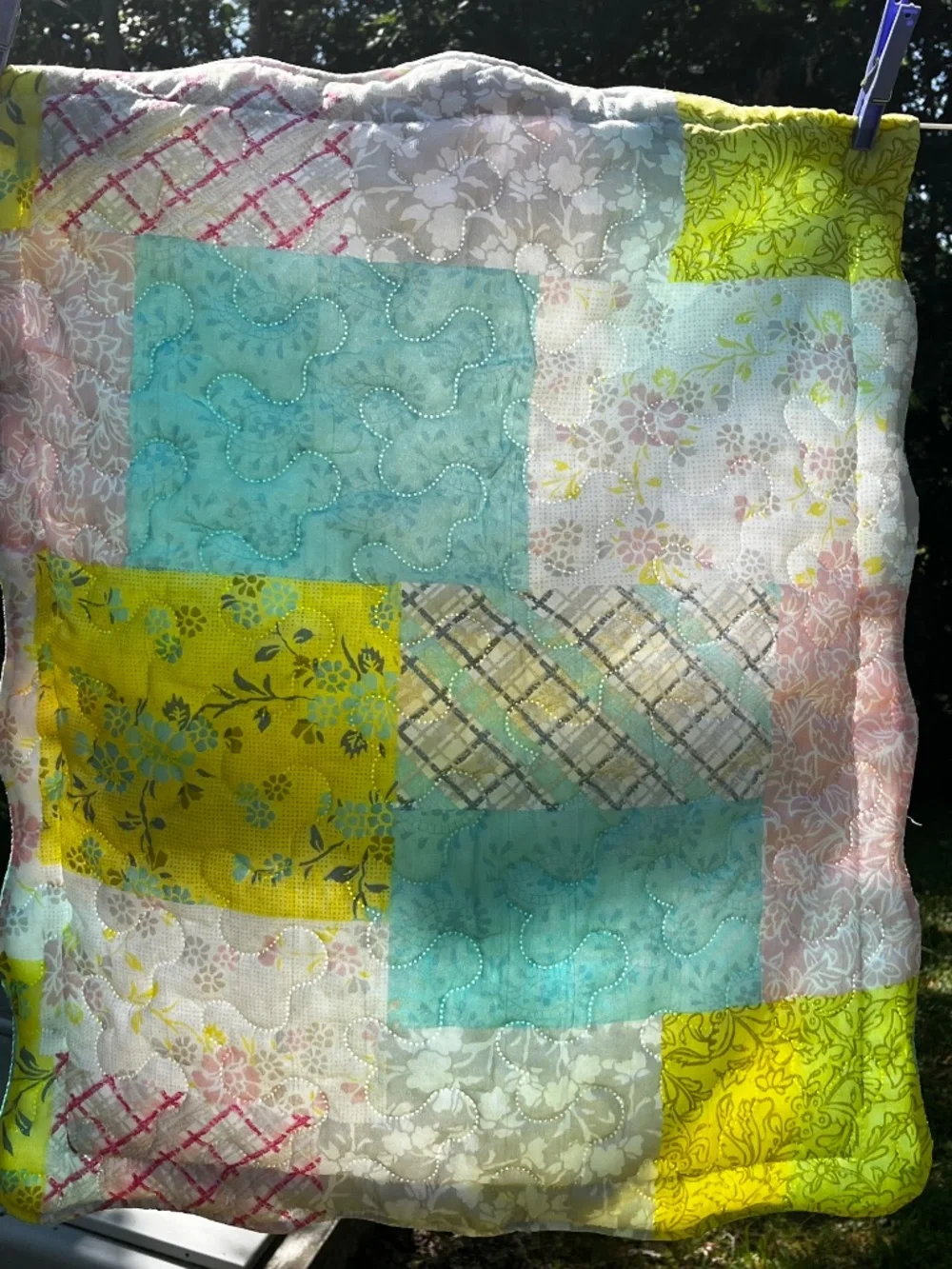 Queen patchwork quilt coverlet Cottagecore